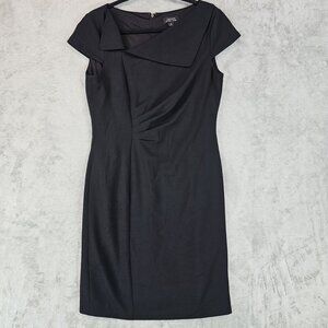 Tahari Black Cap-Sleeve Sheath Dress